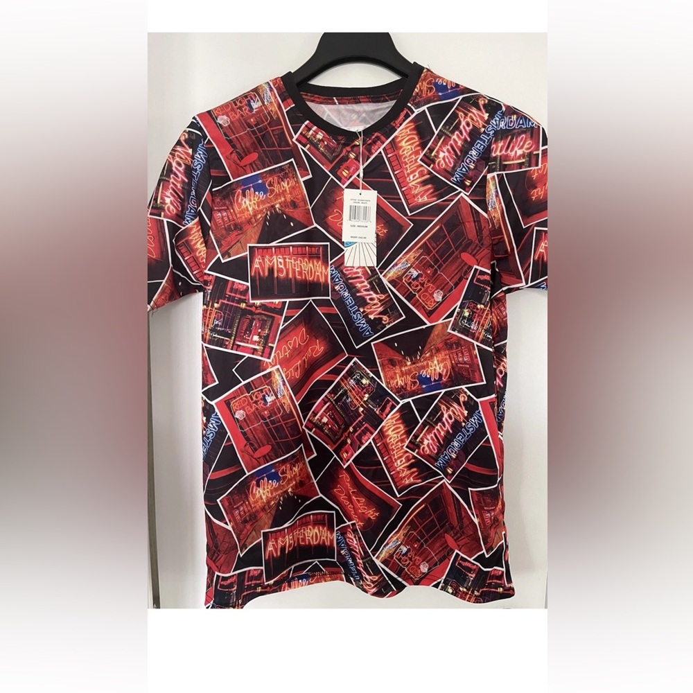 Men's Fresh Prints of Bel-Air T shirt size M Bold Colorful NEON SIGNS Print